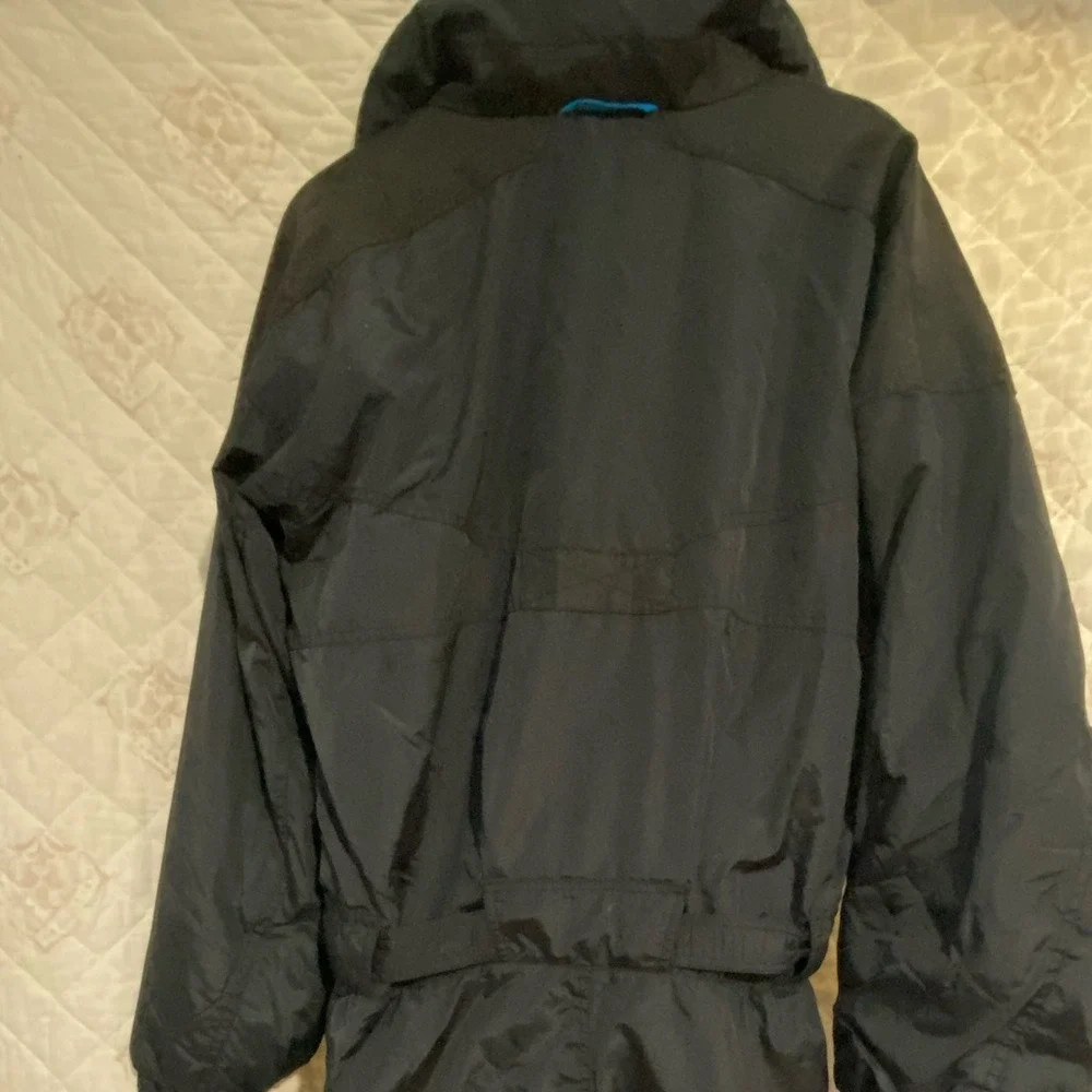 Inside Edge‎ Vintage Mens Ski Suit One Piece Black Blue Insulated Snow Suit M
